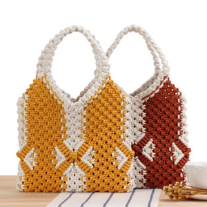 British Cotton Rope Woven Handbag Sen Series Net Bag
