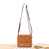 One-Shoulder Straw Bag Natural Hand-Woven Travel Vacation Beach