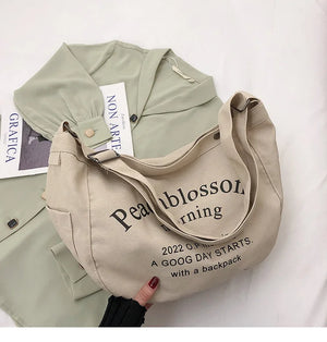 Large Capacity Canvas Shoulder Bag Crossbody Tote Bag