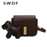 Chic Leather Crossbody Bag with Pockets