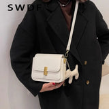 Chic Leather Crossbody Bag with Pockets