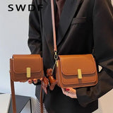 Chic Leather Crossbody Bag with Pockets