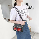 Contrast Leather Crossbody Bags for Women