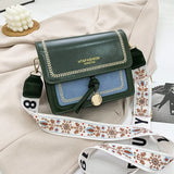 Contrast Leather Crossbody Bags for Women