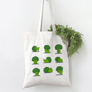 Broccoli Yoga Funny Women's Canvas Shoulder Bag