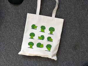 Broccoli Yoga Funny Women's Canvas Shoulder Bag