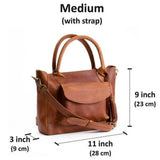 Brown PU Large Women Tote Bag with Leather Strap and Tassel