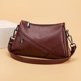 Women's Brown Sheepskin Leather Shoulder Bag Crossbody Purse