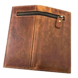 Brown Vintage Cow Leather Wallet Long Purse