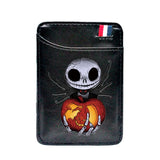 Brown Vintage Halloween Skull Pumpkin Leather Magic Wallets