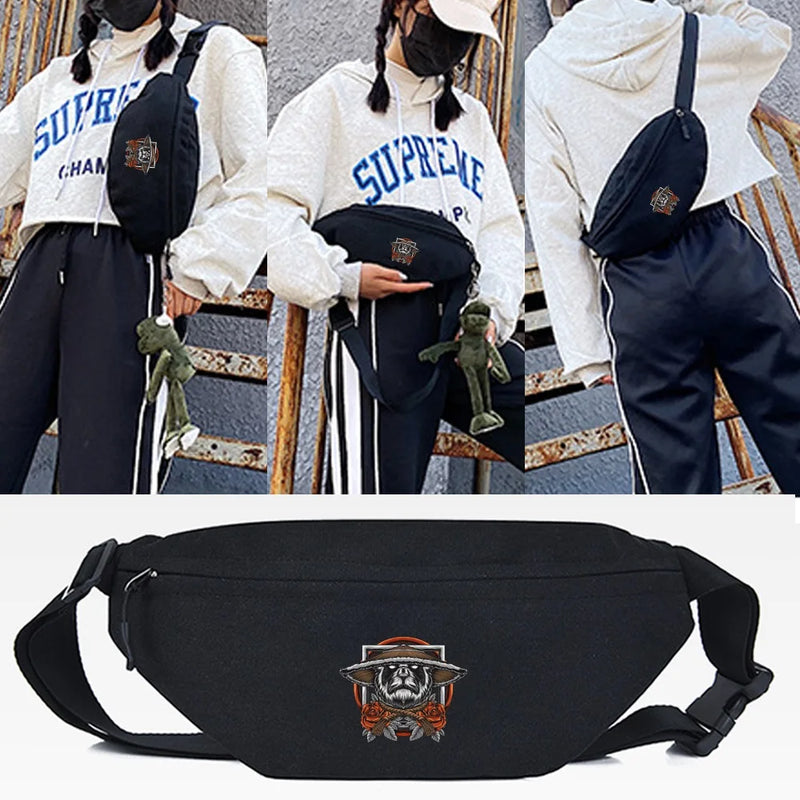 Bubble Bear Print Waist Bags Unisex Sport Chest Pack Bum Bag