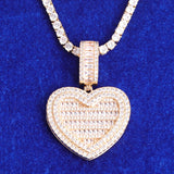 Bubble Letter Heart Pendant Men Necklace Hip Hop Jewelry