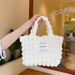 Bubble Plaid Women's Small Tote Handbags