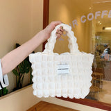 Bubble Plaid Women's Small Tote Handbags