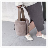 Faux Fur Winter Bucket Bag Women Shoulder Crossbody Bag Plush Hand Bags