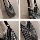 Diamond Inset Bucket Bag for Women Summer Beach Party B024