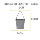 Diamond Inset Bucket Bag for Women Summer Beach Party B024