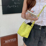Braided Bucket Bag Mini Shoulder Messenger Lightweight Small Bag