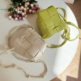 Braided Bucket Bag Mini Shoulder Messenger Lightweight Small Bag