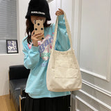 Corduroy Bucket Bag Large Capacity Tote Female Handbags