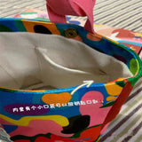 Animal Cartoon Canvas Tote Bag Magnetic Buckle Women Hand Carry Bags
