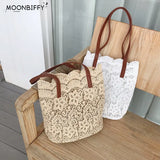Summer Lace Women Tote Shopping Bucket Shoulder Bag