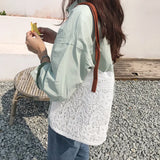 Summer Lace Women Tote Shopping Bucket Shoulder Bag