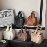 Soft Leather Bucket Shoulder Bag Crossbody Totes Messenger Bag
