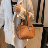 Soft Leather Bucket Shoulder Bag Crossbody Totes Messenger Bag