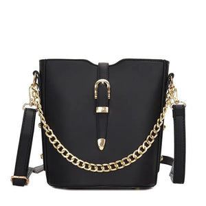 Large Capacity Bucket-Shaped Ladies Shoulder Bag with Compartment