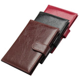 Oil Wax PU Leather Passport Holder with ID Card Cover
