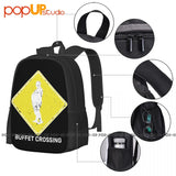 Buffet Crossing Sign Backpack Large Capacity Travel Softback Sports Style