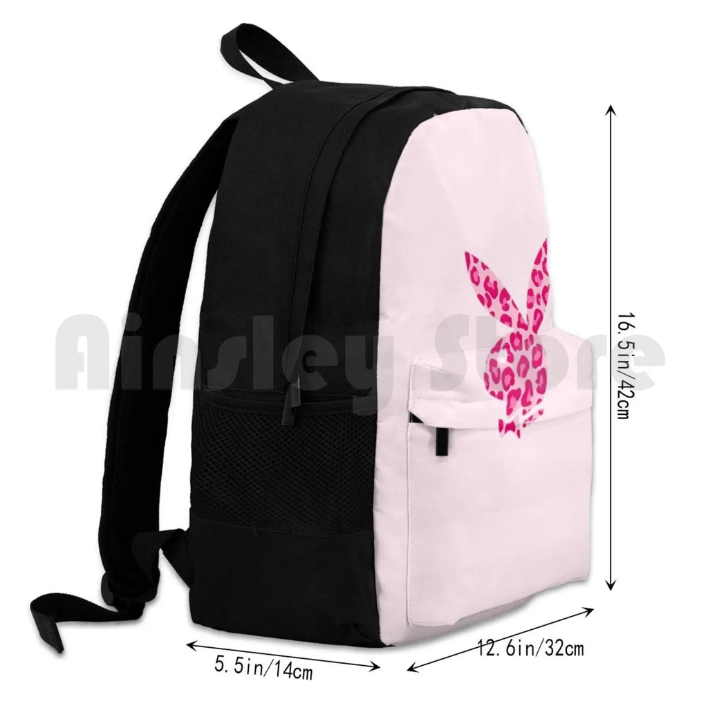 Bunny-Leopard Print Outdoor Hiking Backpack Waterproof Camping Travel