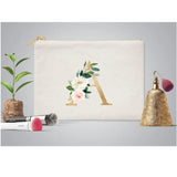 Burgundy Floral Makeup Bag Bridesmaid Wedding Pouch