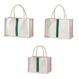 Burlap Jute Tote Bag Handle Resuable Grocery Beach Pool Wedding