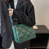 Women's Winter Down Padded Shoulder Bag Large Capacity Crossbody Handbag