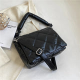 Women's Winter Down Padded Shoulder Bag Large Capacity Crossbody Handbag