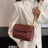 Flap Shoulder Bags With Chain Crossbody PU Leather Handbags