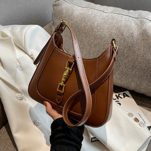 Vintage Leather Crossbody Bag for Women, Underarm Shoulder Handbags