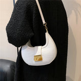 Crocodile Pattern Small Shoulder Bag Saddle Crossbody Purse