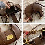 Crocodile Pattern Small Shoulder Bag Saddle Crossbody Purse