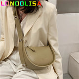 Burminsa Semicircle Shoulder Bags Wide Strap Purses for Women