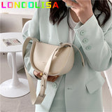 Burminsa Semicircle Shoulder Bags Wide Strap Purses for Women