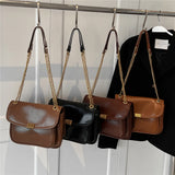 Vintage Chain Shoulder Bags for Women Winter Messenger Work Purses