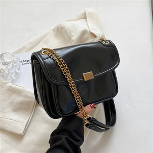 Vintage Chain Shoulder Bags for Women Winter Messenger Work Purses