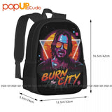 Samurai Backpack Large Capacity Bookbag Art Print Sports Bag