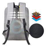 Men's Business Backpack USB Charging Rucksack Waterproof Oxford Cloth 15.6 Inch