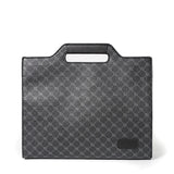 Men's Leather Briefcase Plaid Messenger Bag