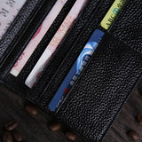 Men's Long Cow Leather Wallet Multi-card Business Bag