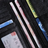 Men's Long Cow Leather Wallet Multi-card Business Bag